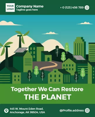 Eco-Friendly Green Urban Sustainability Initiative Poster Template