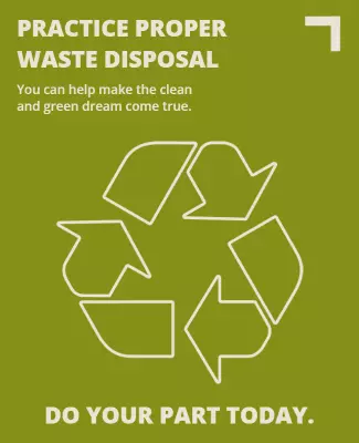 Eco-Friendly Green Waste Disposal Awareness Poster Template