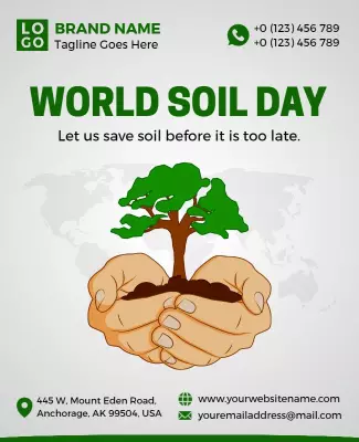 Eco-Friendly Green World Soil Day Awareness Poster Template