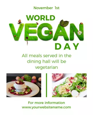Eco-Friendly Green World Vegan Day Celebration Poster Template