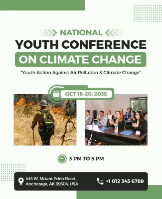 Eco-Friendly Green Youth Conference on Climate Change Poster Template