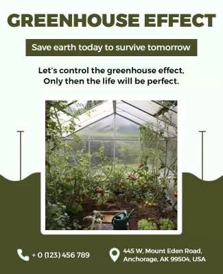 Eco-Friendly Greenhouse Effect Awareness Campaign Poster Template