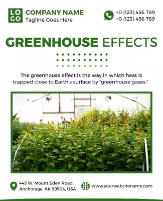 Eco-Friendly Greenhouse Effects Awareness Poster Template
