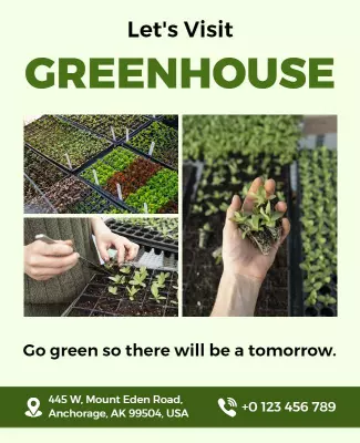 Eco-Friendly Greenhouse Gardening Invitation Poster Template