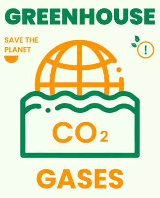 Eco-Friendly Greenhouse Gases Awareness Poster Template