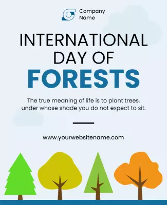 Eco-Friendly Illustrated International Day of Forests Poster Template