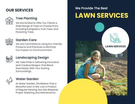 Eco-Friendly Lawn Care and Landscaping Services Brochure Template
