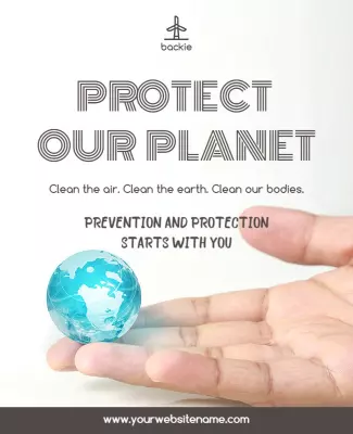 Eco-Friendly Minimalist Protection Awareness Campaign Poster Template