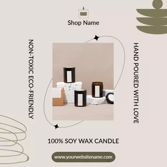 Eco-Friendly Non-Toxic Soy Wax Candle Promotion Ad Template