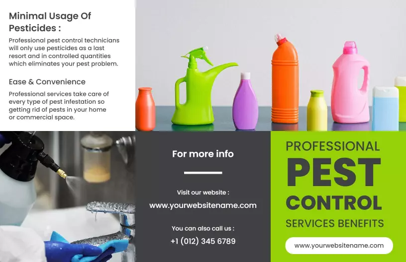 Eco-Friendly Pest Control Solutions and Services Benefits Brochure Template