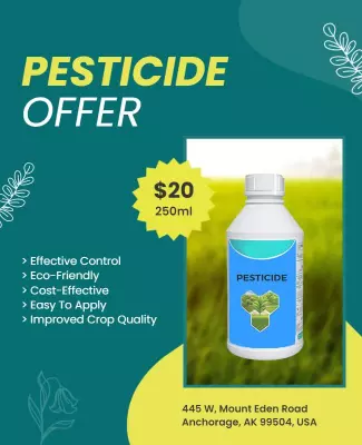 Eco-Friendly Pesticide Offer with Green Background Poster Template