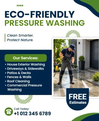 Eco-Friendly Pressure Washing Service Flyer Template