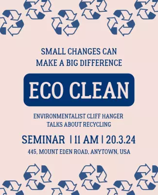 Eco-Friendly Recycling Awareness Seminar Flyer Template