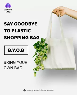 Eco Friendly Reusable Shopping Bag Promotion Flyer Template