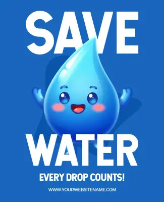 Eco-Friendly Save Water Poster Template