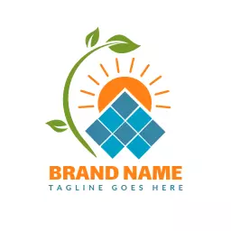 Eco-Friendly Solar Energy Use with Nature Imagery Logo Template