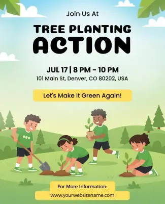 Eco-Friendly Tree Planting Campaign Poster Template
