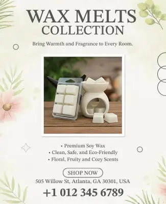 Eco-Friendly Wax Melts Collection Flyer Template