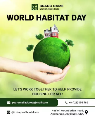 Eco-Friendly World Habitat Day Community Initiative Poster Template