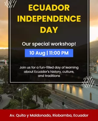 Festive Yellow Ecuador Independence Day Celebration Flyer Template