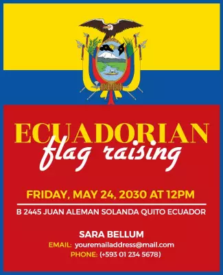 Ecuadorian Flag Raising Event Flyer Template
