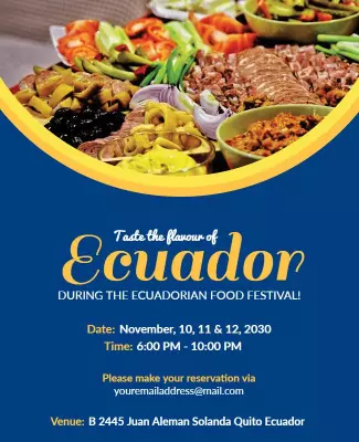 Ecuadorian Food Festival Celebration Flyer Template