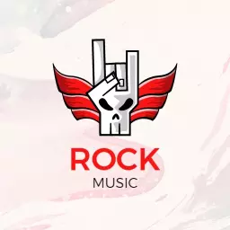 Edgy Skull and Wings Representing Rock Music Band Logo Template