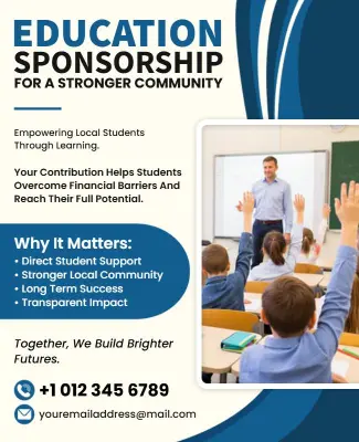 Education Sponsorship Community Support Flyer Template