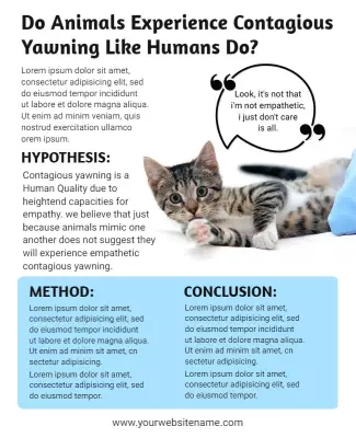 Educational Blue Cat Contagious Yawning Research Poster Template