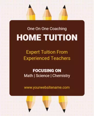 Educational Brown Home Tuition Coaching Poster Template