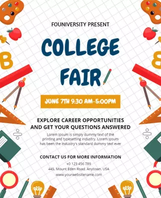 Educational College Fair Event Flyer Template