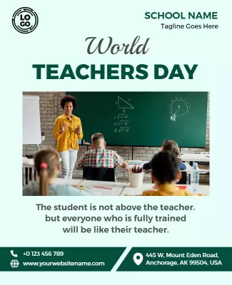 Educational Green World Teachers Day Celebration Poster Template