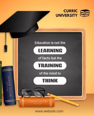 Educational Inspirational Quote Chalkboard Design Poster Template