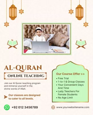 Educational Islamic Online Teaching for All Ages Poster Template
