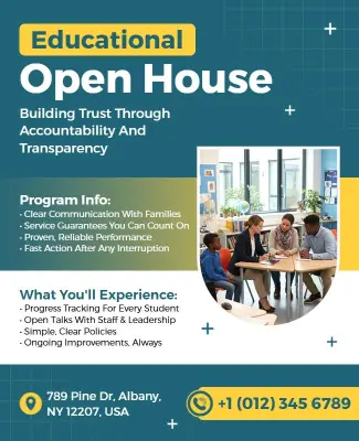 Educational Open House Event Flyer Template