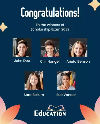 Educational Scholarship Winners Announcement Flyer Template