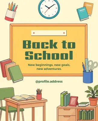 Educational Supplies Theme Back to School Poster Template