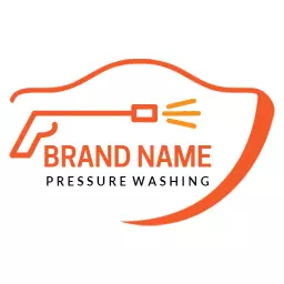 Effective Orange Pressure Washing Gun Creating Clean Surfaces Logo Template