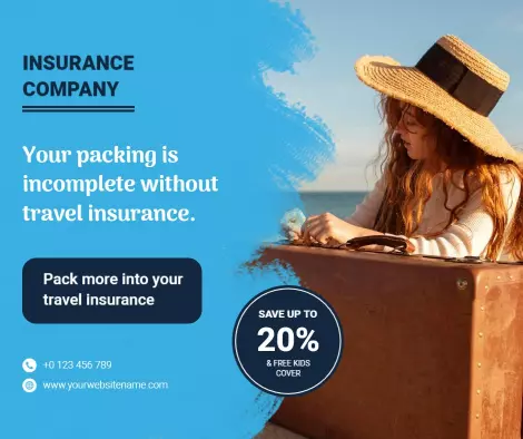 Effective Travel Insurance Promotion for Hassle-Free Packing Ad Template