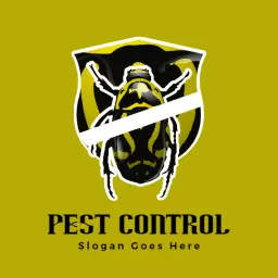 Effective Yellow Shield Design for Pest Control Services Logo Template