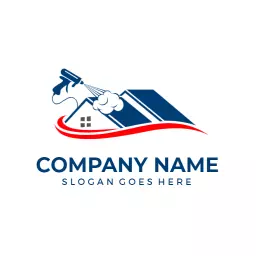Efficient Blue Insulation Services for Home Protection Logo Template