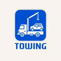 Efficient Blue Towing Truck Design for Emergency Services Logo Template