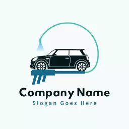 Efficient Car Pressure Washing Service with Clear Water Flow Logo Template