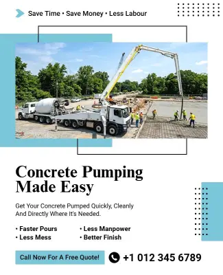 Efficient Concrete Pumping Service Advertisement Poster Template
