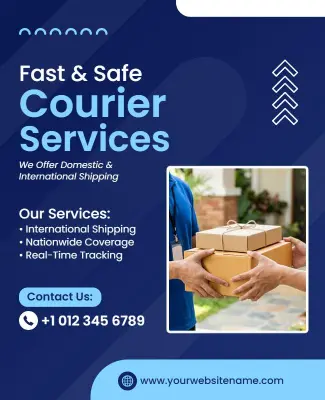 Efficient Courier Services Marketing Poster Template