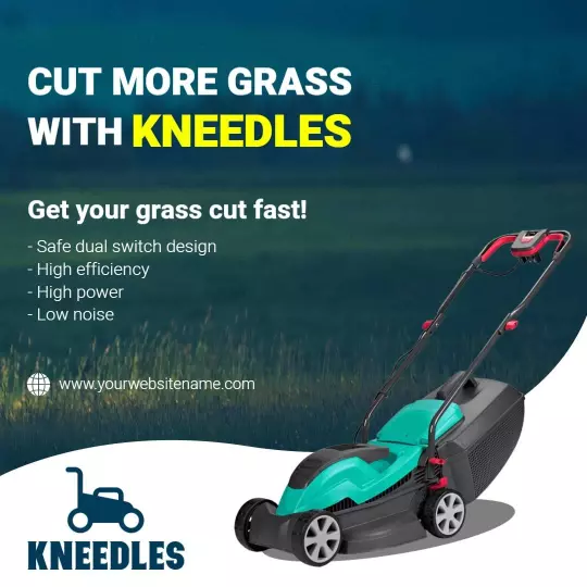 Efficient Green Lawn Mower for Fast Grass Cutting Ad Template