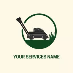 Efficient Lawn Care Service with Green Grass and Mower Logo Template