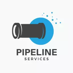 Efficient Pipeline Services with Modern Blue Background Logo Template