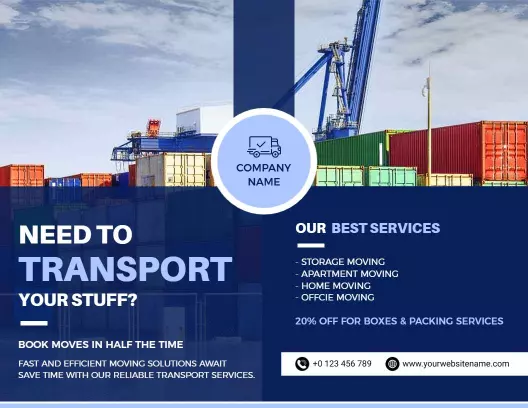 Efficient Transport and Moving Services Solutions Brochure Template