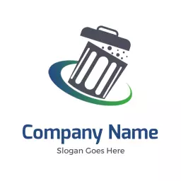 Efficient Trash Bin Design Promoting Junk Removal Services Logo Template